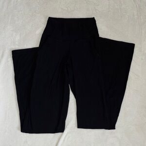 Lululemon Sleek Black ribbed High-Waist Wide Leg flare Pants